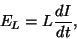 \begin{displaymath}E_L=L\frac{dI}{dt},\end{displaymath}